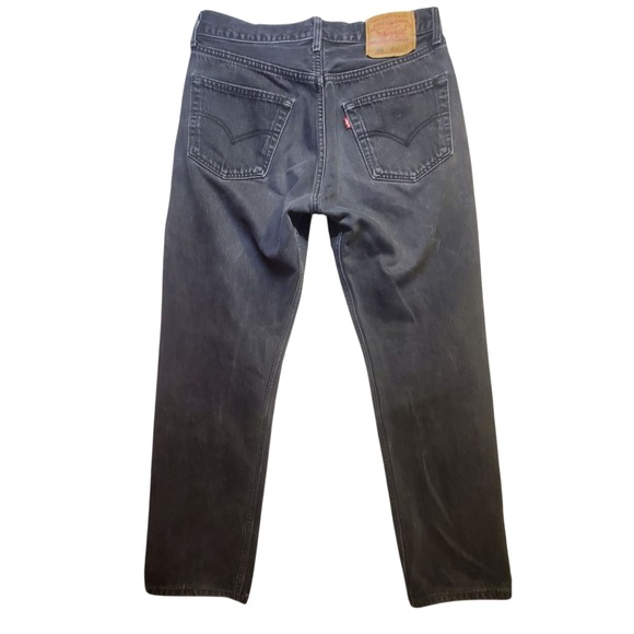 Vintage Levi's 501 Mens Button Fly Black Jeans Fits 30x29 Straight Canada Levis - Picture 2 of 13